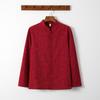 2022 estilo chino otoño nuevo traje Tang de algodón y lino para hombres camisa de manga larga estilo chino hebilla de madera cuello alto camisa jacquard para hombres