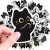 50 Lindas Pegatinas de Dibujos Animados de Gatitos Negros, Divertidas Pegatinas de Graffiti de Escenas Diarias, Pegatinas Decorativas para Tazas de Agua, Cuadernos y Diarios