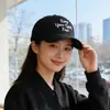 Nueva Gorra de Béisbol de Mezclilla Estilo Coreano para Mujer, Ala Ancha, Sombrero de Sol Adelgazante, Gorra con Visera Casual con Letras y Estampado de Leopardo