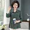 Camisas para Mulheres de Meia-Idade e Idosas, Cardigã de Algodão e Seda para Avós, Camisas de Algodão Artificial Absorventes de Suor para Idosos, Roupas Finas