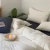 2026 Novo Modelo Conjunto de Quatro Peças 100% Algodão Estilo Nórdico Combinável Temporada Estudantil Conjunto de Lençol de Cama e Lençol com Elástico de Três Peças para Dormitório
