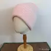 Gorro de Punto de Pelo de Conejo Versátil de Color Sólido para Hombres y Mujeres, Gorro Simple de Lana Estilo Japonés, Gorro de Punto Cálido para Otoño e Invierno que Protege las Orejas