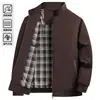 Chaqueta con cuello mao para hombre para papá, Nueva colección Otoño 2026 de color liso, Casual de negocios, Chaqueta cortavientos estilo ejecutivo para hombre
