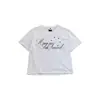 Estilo branco de longo prazo, estilo de rua americano, cleanfit minimalista, nova camiseta versátil com estampa de letras, transfronteiriço