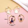 Pendientes de aleación con aceite de goteo de la serie Princesa, material de bricolaje, dibujos animados de gato, póker, conejo mágico, accesorios de joyería, colgante