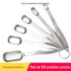 Colher de Medida de Aço Inoxidável Conjunto de 6 Peças Colher de Cozinha Balança para Assar Colher de Medida para Temperos Conjunto de Seis Peças Xícara de Medida Ferramenta de Medida