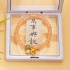 Pulseira de verão com miçangas de vidro, pulseira de bambu com flores para meninas, pulseira simples para estudantes.
