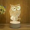 Lámpara de mesa acrílica con luz nocturna 3D con control de voz inteligente, táctil, LED de tres colores, regalo creativo