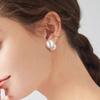 Aretes retro franceses cepillados de doble cara Aretes de perlas de pan al vapor de diseño de alta gama de lujo ligero para mujer Aretes de moda que combinan con todo