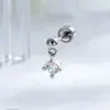 Arete Perla Estrella Nuevo Nicho de Hensen Colgante de Diamante Único Aleación de Titanio Joyería para Perforación del Cartílago Auricular