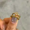 Anillo apilable de plata de ley S925 con diamante de alto carbono forma Huevo de Paloma Anillo apilable Desgaste apilado Anillo medio Antiguo Lujo Simple Ins
