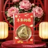 Año de la Oveja Moneda Conmemorativa de la Suerte Sobres Rojos de las Cien Bendiciones Dinero Oveja Moneda de Oro Sobre Rojo para Año Nuevo Oveja del Zodiaco Sobre Rojo de Lámina de Oro Saludos de Año Nuevo