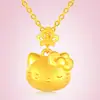 Moderna Corona de Gato de Dibujos Animados Chapada en Oro Collar con Colgante de Gato Dorado de Arena Vietnamita Corona Linda y Hermosa Colgante de Gato Kt