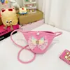 Bolsa Infantil Desenho Aberta Estilo Palha Porta-Moedas Bolsa Transversal da Moda para Meninas Bolsa de Ombro Transversal Casual para Meninas Tendência