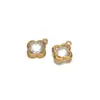 Colgante de Cristal de Vidrio Acero Inoxidable Oro de 18K Colgante de Trébol de Cuatro Hojas Accesorios de Joyería para Collares Pulseras Pendientes