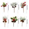 Decoraciones de Mesa Navideñas Transfronterizas Accesorios Cedro Bayas Rojas Piña Portanapkins Portarrollos de Papel Mayorista en Stock