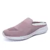 Zapatillas de Media Caña Baotou para Mujer Verano Transpirables Zapatos para Madre 42 Moda Tejido Volador Talla Grande Zapatos de Malla Slip-on Zapatos para Mujer 41