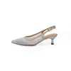 Los zapatos de tacón alto nude de punta son cómodos para ir al trabajo, perfectos para combinar con faldas, y sandalias cerradas con pedrería y malla para mujer en primavera y verano.