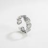 Anillo Retro de Plata de Ley S925 con Figura de Dibujos Animados Graffiti Todo Fósforo Tendencia Apertura Ajustable