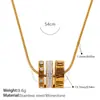 2025 Nuevo Colgante de Cintura Pequeña Incrustado de Diamantes Transfronterizo Europeo y Americano Acero Inoxidable Chapado en Oro de 18K Lujo Accesible Collar de Moda para Mujeres
