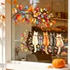 Decoración de Ventanas para Tienda de Hogar de Acción de Gracias Pegatinas al por Mayor Animales del Bosque de Otoño Pegatinas Electrostáticas sin Adhesivo para Vidrio