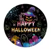 Festa Temática Fantasma Sombrio de Halloween Louça Descartável Pratos de Papel Copos de Papel Talheres Colheres Garfos Guardanapos de Festa Decorações