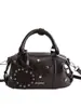 Bolsa Boston Vintage para Mulheres 2026 Nova Tendência Versátil Estilo Ins Bolsa Transversal Almofada Bolsa de Mão Pequena Elegante