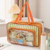Bolsa de Aseo con Separación Húmedo y Seco, Bolsa Transparente Impermeable para Natación, Bolsa de Fitness de Dibujos Animados de Gran Capacidad, Bolsa para Guardar Cosméticos y Traje de Baño