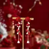 Pendientes de Navidad "Jingle Bells", Lindos Pendientes de Campana Roja, Pinzas para Cartílago de la Oreja, Pendientes y Pinzas para Orejas Atmosféricos