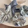 Ponto Onda Azul Floral Vintage Quadrado Laço Grande Anel Suave para Cabelo Corda para Rabo de Cavalo Estilo Pastoral Novos Acessórios de Cabelo