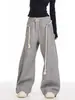 Calça Esportiva Retro Americana Nova para Mulheres Primavera e Outono, Calça Curva de Perna Larga Solta, Calça de Moletom Casual, Calça Reta de Comprimento Total
