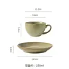 Juego de taza de café y platillo de cerámica de alta calidad, cocido en horno retro, exquisito y único, perfecto para el té de la tarde en la oficina o para servir leche