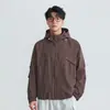 Chamarra con Capucha Yizhi Workwear para Hombre, Otoño 2026 Estilo Funcional Exterior Holgado Cremallera Abrigo Casual