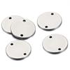 Em estoque para exportação aço inoxidável polido espelhado 10/12mm furo duplo interno multi-especificação brilhante wafer Tag Pingente