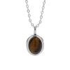 Collar Minimalista de Color de Moda Plata de Ley S925 Engastado con Jaspe Natural Cianita Ojo de Tigre Perla Blanca para Mujer