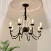 Lustre de cristal estilo francês, novo luxo leve design retrô americano de alta qualidade para sala de estar, quarto, sala de jantar, luminária de vela, ferro, outros