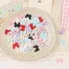 Tecido estampado de bolinhas coloridas, laços pequenos, acessórios de grampo de cabelo infantis, laços decorativos para golas de roupa e embalagens de bolsas
