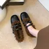 Zapatos de algodón para mujer, zapatos sencillos de felpa, punta cuadrada, boca de algodón, Mary Janes de algodón, con terciopelo cruzado, boca poco profunda, temporada de otoño e invierno, con moda, tacón oculto