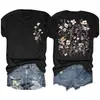 Comercio Exterior Comercio Electrónico Transfronterizo Estación Independiente Amazon Amazon Día del Maestro Nuevo Estampado de Flores Algodón de Colores Camiseta para Mujer