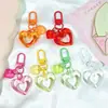 Hebilla de Puerta Transparente con Forma de Corazón Hueco Anillo para Tarjeta Hebilla Colgante Colgante para Bolsa Muñeca Accesorios para Joyería DIY Material para Llavero