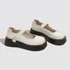 Zapatos Mary Jane de plataforma estilo francés, blancos, nueva colección primavera/otoño 2026, modernos y cómodos, tacones altos estilo cuento de hadas