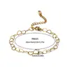 Pulseira Geométricas de Corrente Estilo Francês Retrô Transfronteiriça, Elo de Corrente Exquisito em Dourado e Aço, Joia de Aço Inoxidável Moderna e Versátil