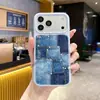 Capa de celular de silicone líquido patchwork de tecido retrô, best-seller transfronteiriço para Apple 16 Pro, toque amigável à pele com forro de veludo embutido