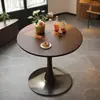 Mesa redonda pequena estilo meados do século, adequada para sala de jantar em casa, floriculturas, lojas de bubble tea, lojas de roupas, cafés, balcões de recepção e mesas de reunião; também uma escolha popular para espaços da moda