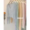 Cardigan de Malha Fina de Seda Gelo para Proteção Solar Feminino, Jaqueta Curta, Peça de Roupa Externa, Cobertura para Ar Condicionado, Preto