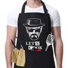 Exclusivo Transfronterizo Delantal Negro para Hombre con Estampado de Letra Divertida, Bolsillo, Banda para el Cuello Ajustable, Impermeable, Delantal de Cocina