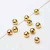 Cuentas Sueltas de Color Dorado 18K que Conservan el Color, Cuentas Redondas de Cobre Chapado en Oro, Cuentas Espaciadoras, Materiales para Accesorios de Joyería Hecha a Mano DIY