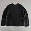 Camiseta de otoño nueva para mujer, estilo casual, cuello redondo, manga larga, con cuello ribeteado, top versátil y estilizado para usar como capa base