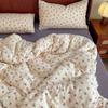 Juego de cuatro piezas de algodón Clase A Aeróbico Doble Hilo Cubre Edredón de Algodón Sábana Juego de tres piezas ins Kit de Ropa de Cama