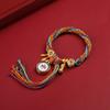 Thangka Xizang pulsera de mano de cuerda de algodón frotada a mano pulsera tejida ojo zachilam Dios de la Riqueza de las cinco direcciones Tara Verde cuentas literarias thangka
